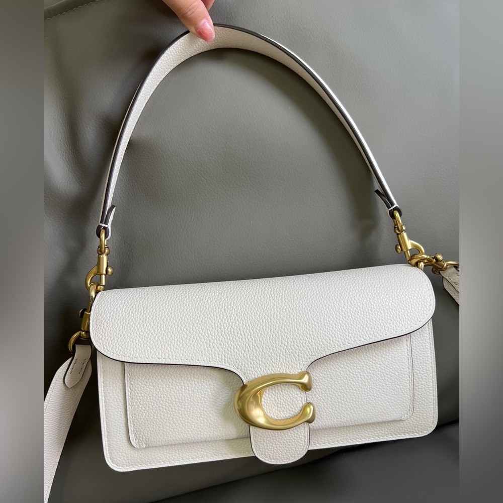 Coach White and Gold Crossbody Bag with Elegant Design